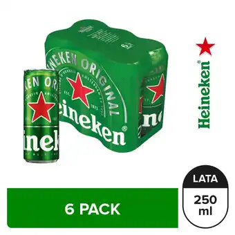 Tottus Six pack cerveza heineken 250 ml oferta