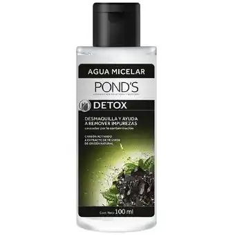 Tottus Agua micelar ponds detox carbón 100 ml oferta