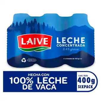 Tottus Six pack leche concentrada entera laive 400 g oferta