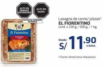 Makro Lasagna de Carne/Pizzas El Fiorentino 330g/500g/1kg oferta