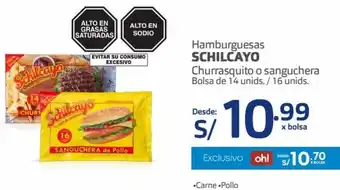 Makro Schilcayo Hamburguesas Churrasquito o Sanguchera Bolsa de 14 Unids/ 16 Unids oferta