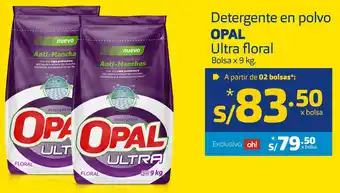 Plaza Vea Detergente en Polvo Opal Iltra Floral 9kg oferta