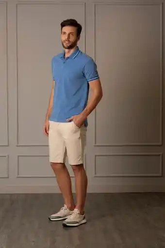 Polo jazmin para hombre contrastes puños y cuello