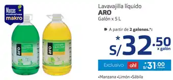 Plaza Vea Lavavajilla Líquido Aro Galón 5L oferta