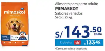 Alimento para Perro Adulto Mimaskot Sabores Variados Saco x 25kg