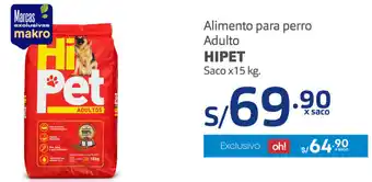 Plaza Vea Alimento para Perro Adulto Saco x 15kg oferta