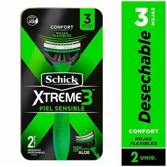 Vivanda Máquina de afeitar schick xtreme 3 piel sensible paquete 2un oferta