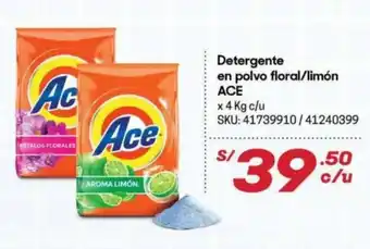 Ace Detergente en polvo floral / limon x 4 kg