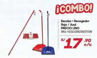 Hiperbodega Precio Uno Precio Uno Escoba + Recogedor Rojo / Azul oferta