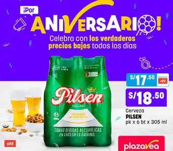 Plaza Vea Cerveza Pilsen 6x305ml oferta