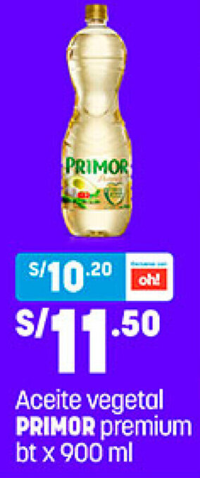 Plaza Vea Aceite Vegetal Primor Premium 900ml oferta