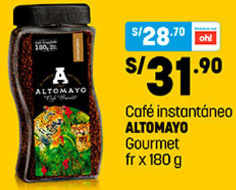 Plaza Vea Café Instantáneo Altomayo Gourmet 180g oferta
