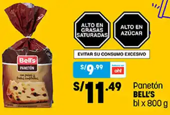 Plaza Vea Panetón Bell's bl x 850gr oferta