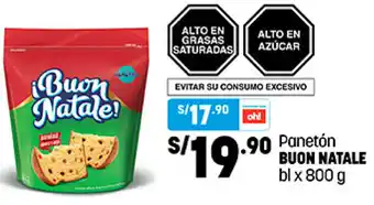 Plaza Vea Panetón Buon Natale Bolsa 800g oferta