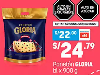 Plaza Vea Panetón Gloria 900g oferta