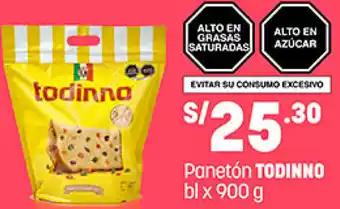 Plaza Vea Panetón Todinno Bolsa x 900g oferta