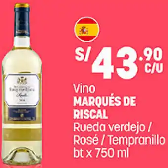 Plaza Vea Vino Marqués de Riscal Reserva 750ml oferta