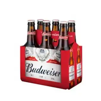 Six pack budweiser botella x 343 ml