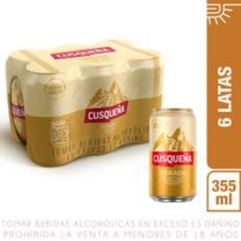 Metro Sixpack cerveza cusqueña dorada lata 355ml oferta