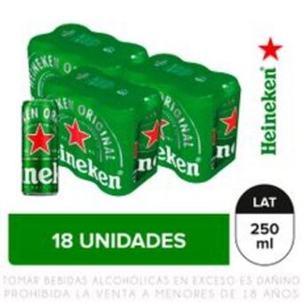 Metro Sixpack x3 cerveza heineken lata 250ml oferta