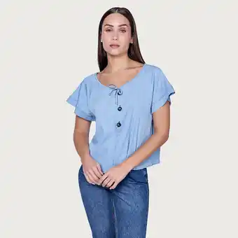 Mentha & Chocolate Blusa carlota celeste oferta