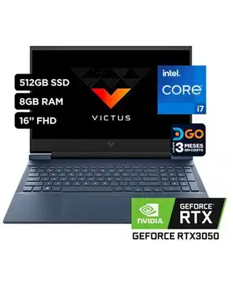 Tiendas EFE Laptop hp victus 16-d0523la 16' intel core i7-11600h nvidia 8gb ram 512gb oferta