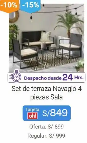 Promart Set de Terraza Navagio 4 Piezas Sala oferta