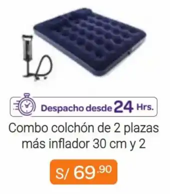 Promart Combo Colchón de 2 Plazas Más Inflador 30cm y 2 oferta