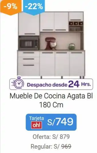Promart Mueble De Cocina Agata BI 180cm oferta