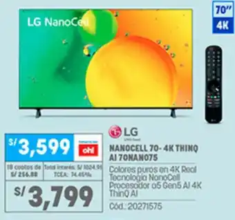 Plaza Vea LG NaniCell 70-4K ThinQ oferta
