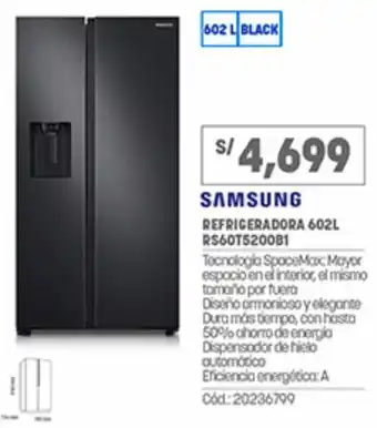 Plaza Vea Samsung Refrigeradora 602L RS60T5200B1 oferta