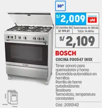 Plaza Vea Bosch Cocina PRO547 Inox oferta