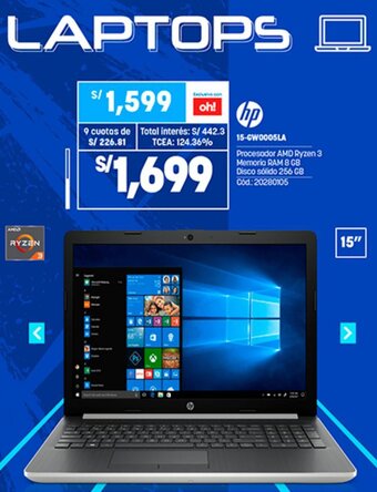 Plaza Vea HP Laptop 15" oferta
