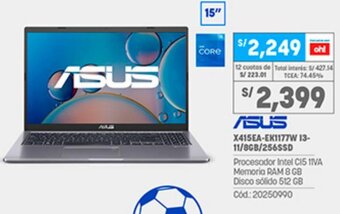 Plaza Vea Asus Laptop 15" oferta