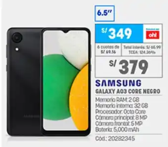 Plaza Vea Samsung Galaxy A03 Core Negro oferta