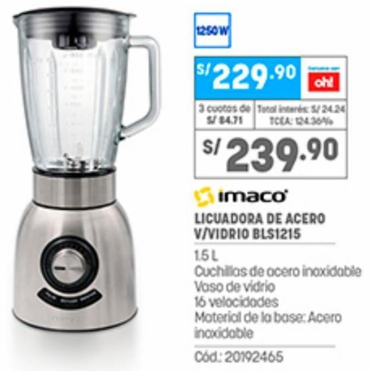 Licuadora imaco plaza discount vea