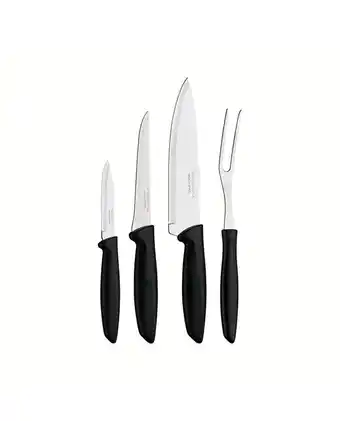 Tiendas EFE Juego de cuchillos tramontina 4 piezas plenus negro blis oferta