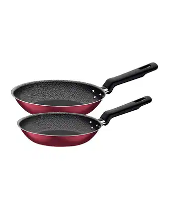 Tiendas EFE Juego de sartenes tramontina 2 piezas 1.6 cm loreto rojo oferta