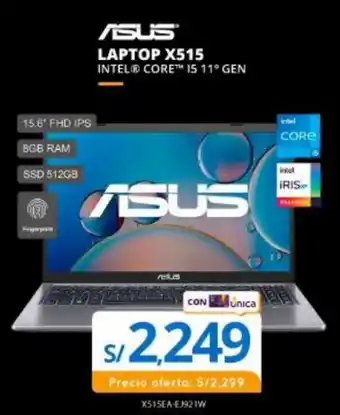 Tiendas EFE Asus Laptop X515 Intel Core i5 11° Gen oferta