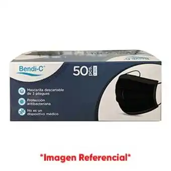 Mifarma Mascarilla 3 pliegues color negro - caja 50 un oferta