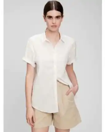 GAP Blusa manga corta roll cuff mujer oferta
