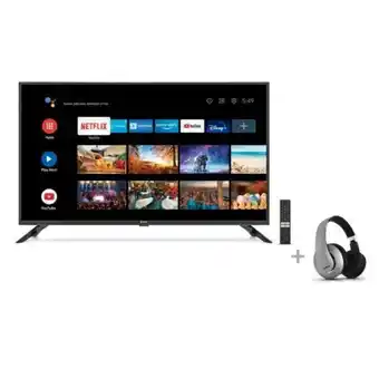 Hiraoka Tv miray led fhd smart 40" ms40-t1000bt + audífonos miray am-8677b-g over ear gris oferta