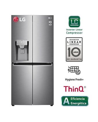 Tiendas EFE Refrigeradora lg french door lm57spn 427 l con hygiene fresh plateada oferta