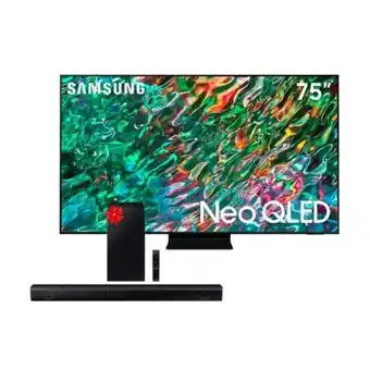 Hiraoka Tv samsung neo qled 4k mini led smart 75" qn75qn90bagxpe (2022) + soundbar samsung bluetooth 410w hw-b550 (2022) oferta
