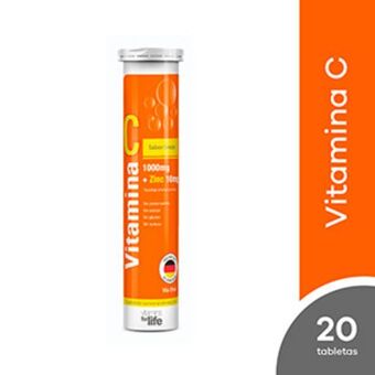 Mifarma Vitamina c + zinc vitamins for life tableta efervescente sabor naranja oferta