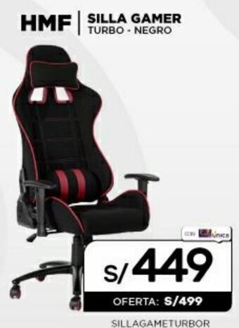 La Curacao HMF Silla Gamer Turbo-Negro oferta