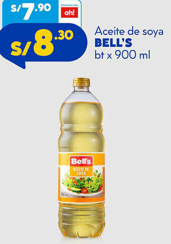 Plaza Vea Aceite de Soya Bell's 900ml oferta
