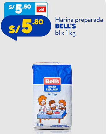 Plaza Vea Harina Preparada Bell's 1kg oferta