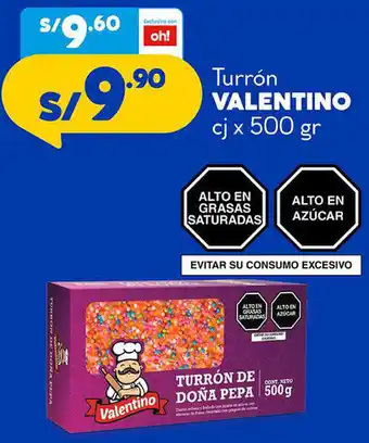 Plaza Vea Turrón Valentino 500g oferta