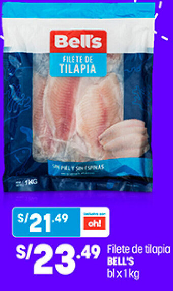 Plaza Vea Filete de Tilapia Bell's 1kg oferta